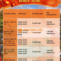 Lịch khởi hành tour miền tây lễ 30/04 -01/05