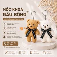 Móc Khoá Gấu In Logo Thương Hiệu Làm Qùa Tặng Phù Hợp