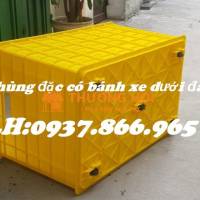Thùng dung tích lớn có bánh xe, thùng nhựa, thùng nguyên sinh 5 bánh xe