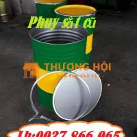 bán thùng phuy làm bàn trang trí, phuy cũ độ mới 80%, phuy nắp mở, thùng phuy, phuy cũ