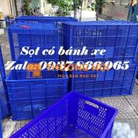 Sọt có bánh xe dưới đáy quay 360độ, sọt kéo hàng trong nhà xưởng