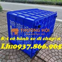 Sọt có bánh xe dễ di chuyển, sọt kéo hàng trong nhà máy, sọt 5 bánh xe