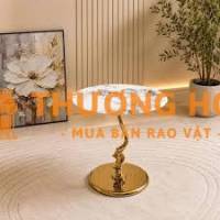 Bàn trà decor mặt đá chân inox xi vàng TS16003B-05E tại HCM