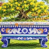 Chậu đắp miểng , khảm sành sứ , cẩn miểng chai , hàng thủ công mỹ nghệ