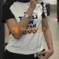 Áo babytee trắng đen - Size S