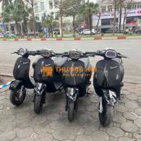 Xe điện Vespa đen nhám đèn vuông đầy đủ giấy tờ