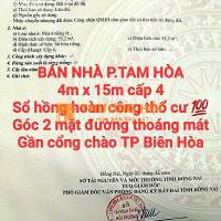 BÁN RẺ NHÀ TAM HÒA, SỔ HỒNG RIÊNG THỔ CƯ, GÓC 2 MẶT ĐƯỜNG THOÁNG MÁT