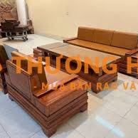 Bộ ghế sofa quây pháo cánh tiên đối gỗ hương đá