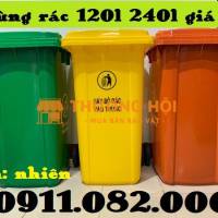 Hạ giá thùng rác nhựa màu xanh, thùng rác 120l 240l 660l giá rẻ miền tây