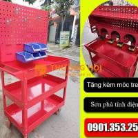Xe đẩy 3 ngăn phương tiện để đồ nghề, dụng cụ cầm tay