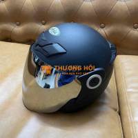 Mũ bảo hiểm Asia nửa đầu, màu đen