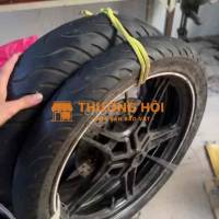 Mâm xe máy hợp kim đen, trước & sau