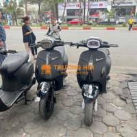 Xe điện Vespa đen nhám đèn vuông đầy đủ giấy tờ