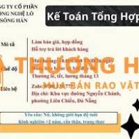 Công ty cổ phần Lò Sông Hàn tuyển Kế toán tổng hợp