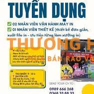 TUYỂN NAM NV VẬN HÀNH MÁY IN & NHÂN VIÊN THIẾT KẾ