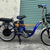 Xe đạp điện ASAMA màu Xanh dương phuộc hơi