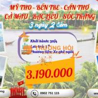 Mỹ Tho - Bến Tre - Cần Thơ - Cà Mau 3N2Đ 2026 sgc
