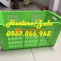 Sóng nhựa đựng trái cây có quai, sọt dùng trong cont lạnh, sọt quai sắt