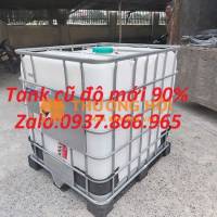 Bồn nhựa công nghiệp có khung, tank cũ, bồn nhựa màu trắng 1000l hàng mới