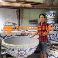 Chậu đắp miểng , khảm sành sứ , cẩn miểng chai , hàng thủ công mỹ nghệ