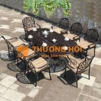 Bộ bàn ghế nhôm đúc sân vườn cổ điển TE2005-180A_CC2017-A tại HCM