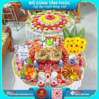 Mâm Cúng Tone Đỏ Cho Bé Trai – Gửi Gắm Trọn Vẹn May Mắn & Phúc Lành