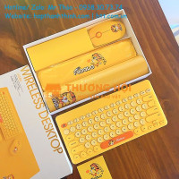 Combo Phím Chuột Văn Phòng Không Dây FD LK586 – Nhỏ Gọn, Thời Trang, Màu Vàng Nổi Bật