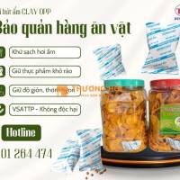 Gói hút ẩm Clay giữ giòn, chống yểu cho hàng ăn vặt Tết