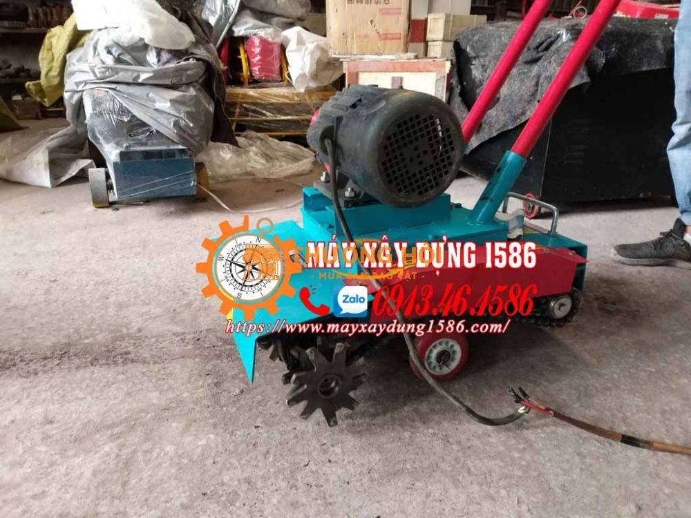 máy băm nền tạo nhám sàn bê tông chạy xăng - điện