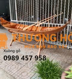 Thuyền gỗ trang trí 2m, xuồng gỗ trưng hải sản 3m Sài Gòn