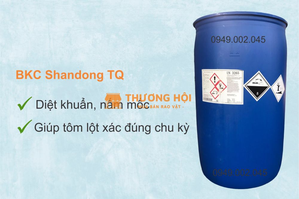 BKC nguyên liệu 80% giúp diệt khuẩn nước ao nuôi