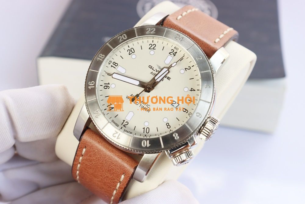 ĐH Nam : Glycine Airman Purist GTM – Dây da, Automatic – 3 Kim – Size 44mm – Mới 99%…