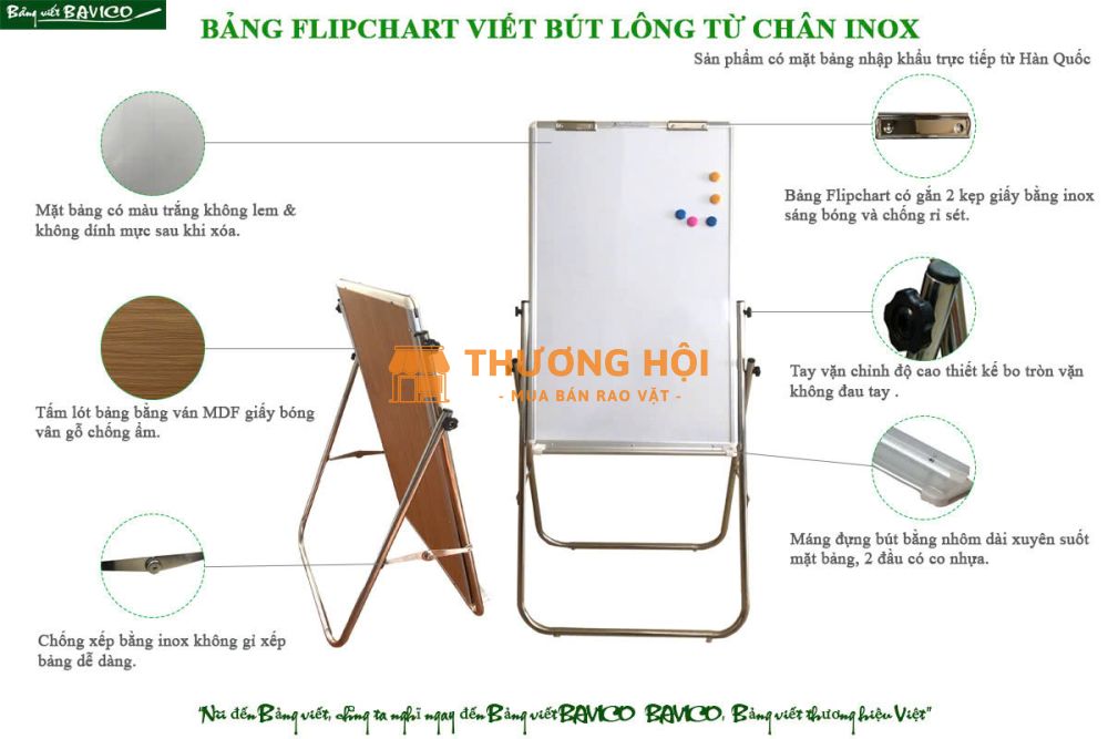 BẢNG FLIPCHART CÓ CHÂN GẤP GỌN VÀ TĂNG GIẢM ĐỘ CAO