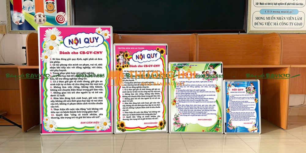 BẢNG NỘI QUY DÀNH CHO CB-GV-CNV – BẢNG TREO TƯỜNG