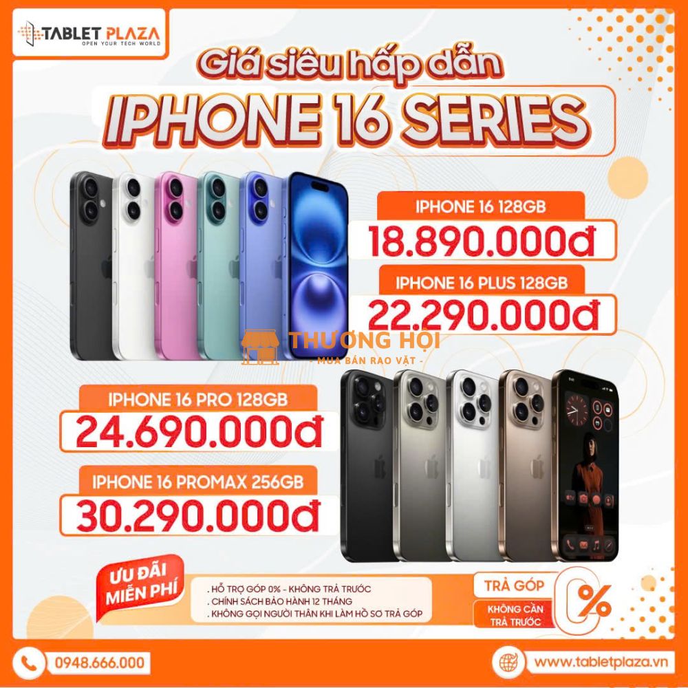 BẢNG GIÁ MỚI NHẤT iPHONE 16 SERIES