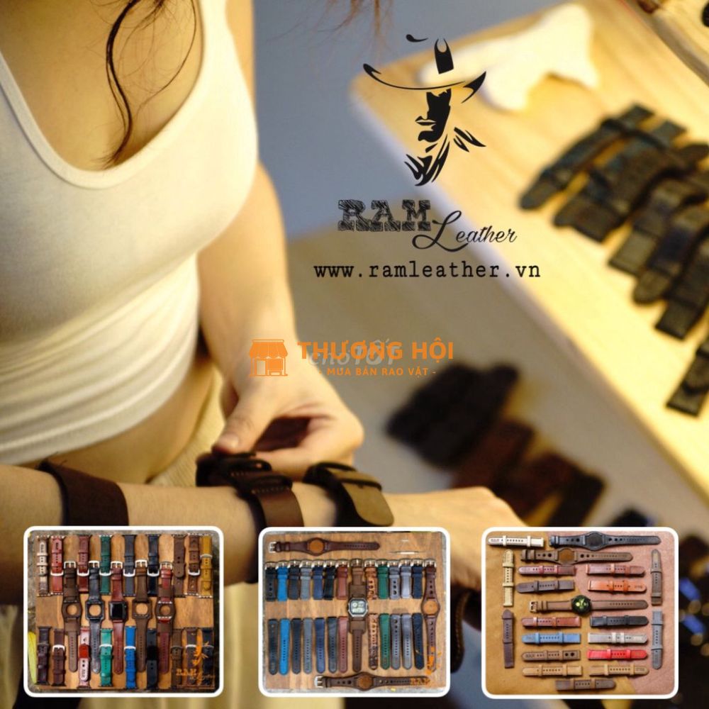 Dây đồng hồ da bò siêu bền RAM Leather ship COD