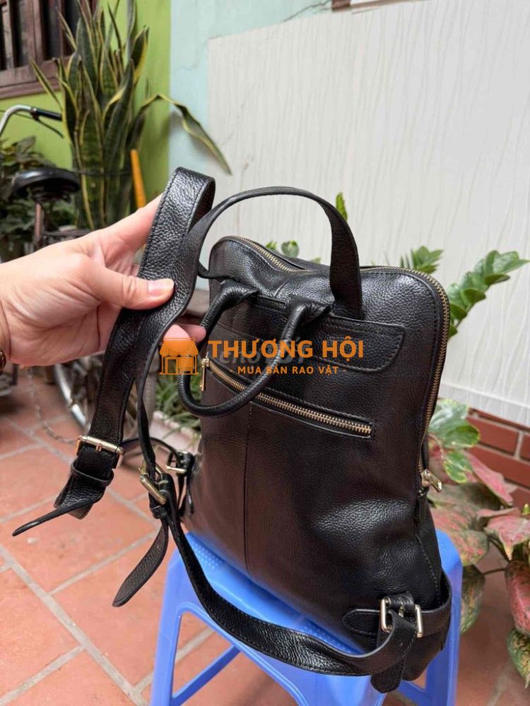 4/6 Balo da thật đựng laptop hiệu BAGE