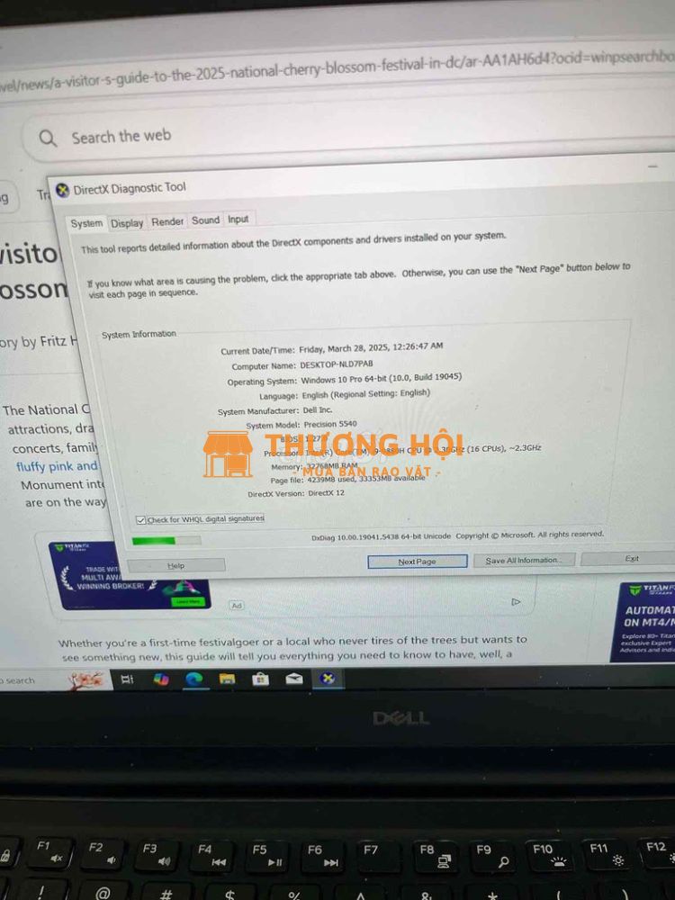 Dell Precision 5540 máy 99%I9 9890H/32/1T T1200