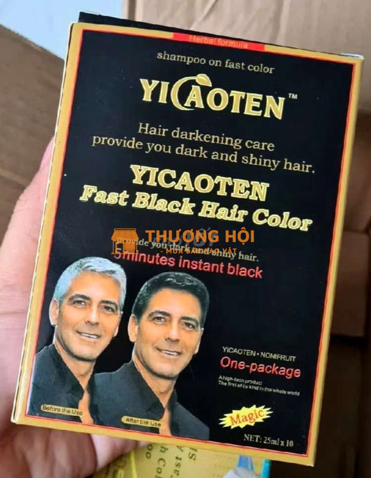 Hộp 10 gói dầu gội đen tóc Thái Lan