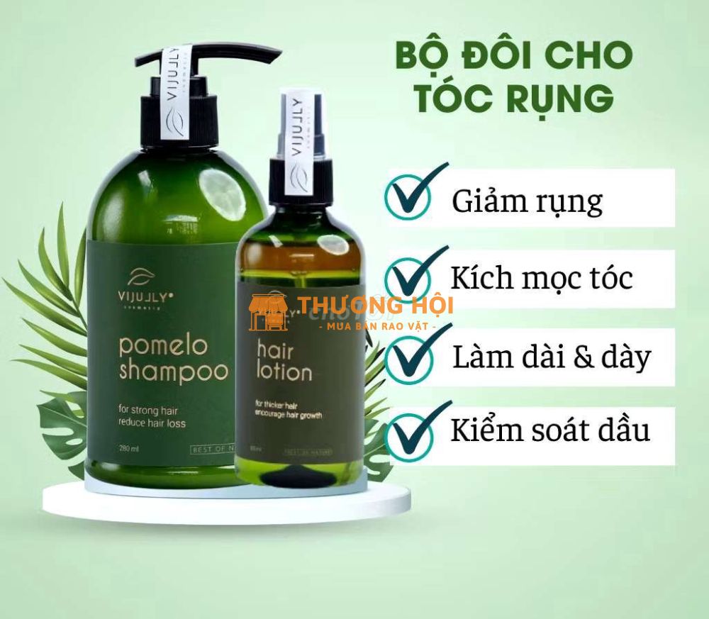 Combo đôi dầu gội và xịt dưỡng tóc bưởi tự nhiên