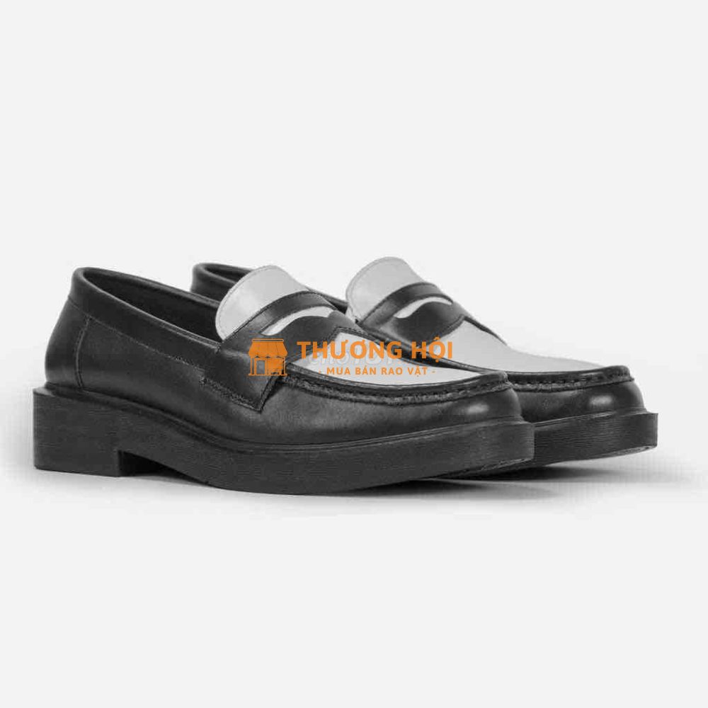Penny loafer màu đen trắng style Sơn Tùng MTP