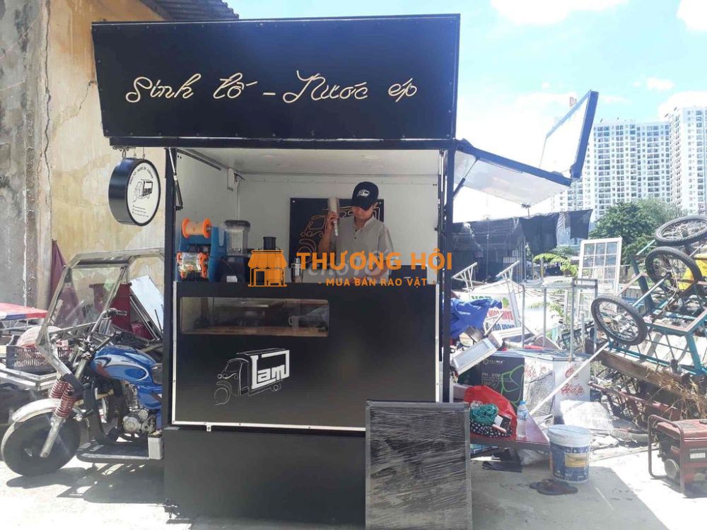 Thanh lý xe ba gác độ kios bán nước lưu động