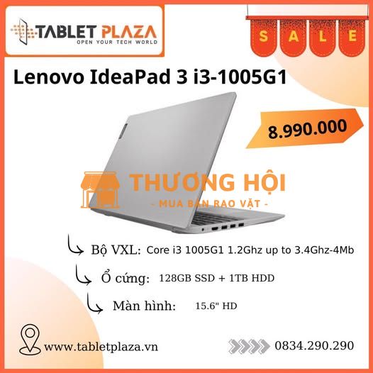 Lenovo IdeaPad 3 i3-1005G1 – Cân tốt học tập, văn phòng, giải trí nhẹ nhàng!