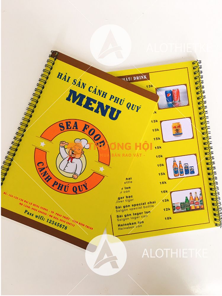 In menu nhựa PVC