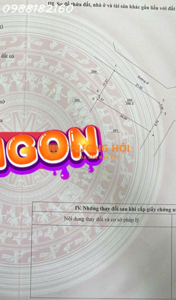 B-Á-N LÔ ĐẤT MẶT TIỀN RỘNG- VIEW THOÁNG 287M2 LÔ GÓC, NHINH 5.XX TỶ
