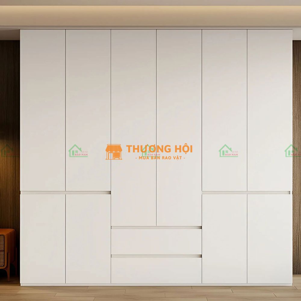 Tủ Quần Áo MDF Trắng Hiện Đại TA74 Kịch Trần - Tiện Nghi, Giá Tốt, 100% Gỗ An Cường