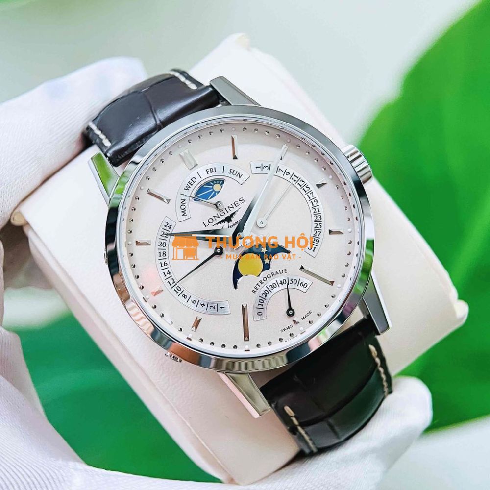 LONGINES RETROGRADE MOONPHASE L4.828.4.92.4 99.99%