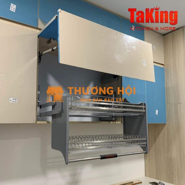 Kệ Bát Đĩa Nâng Hạ Di Động Thông Minh, Chất Liệu Inox 304 Cao Cấp