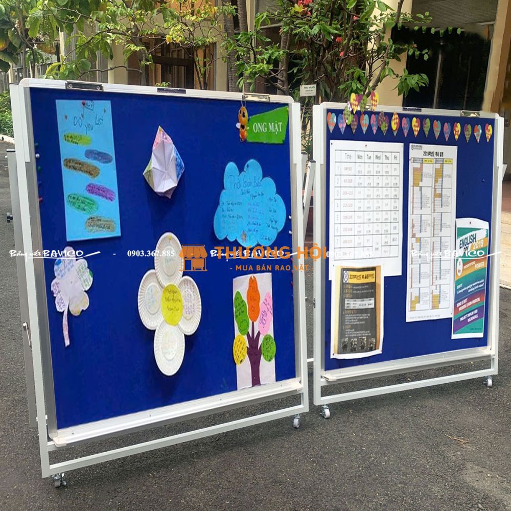 BẢNG GHIM BỐ CÓ CHÂN ĐẨY FLIPCHART SẮT SƠN TĨNH ĐIỆN