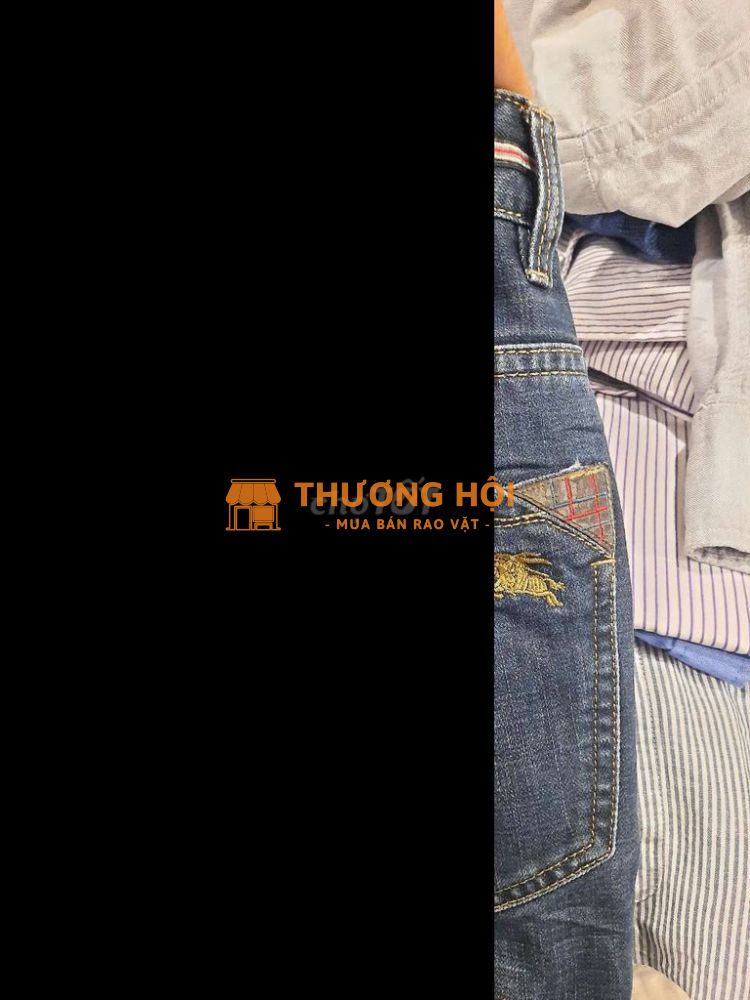 Quần Burrberry sz 31 xanh viền phối